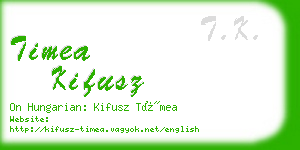 timea kifusz business card